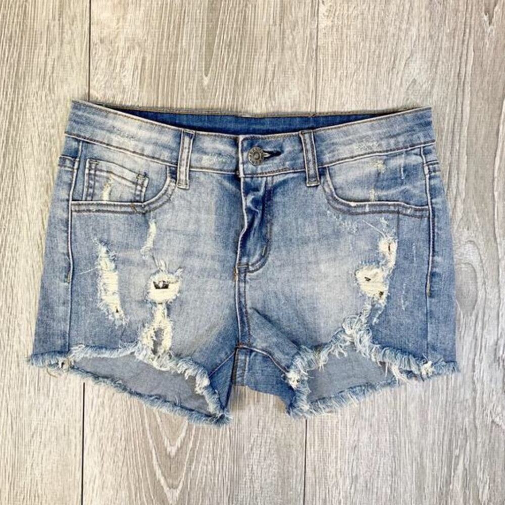 Jordann Distressed Denim Cut-off Jean Shorts Small US 4 NWT Festival Coastal